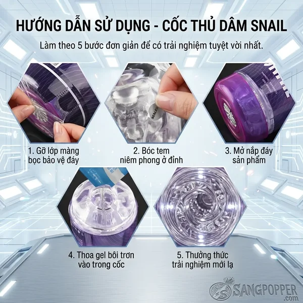 Cốc Tự Sướng Snail Transparent Cup - Bản Trong Suốt Cầm Tay Linh Hoạt (5)