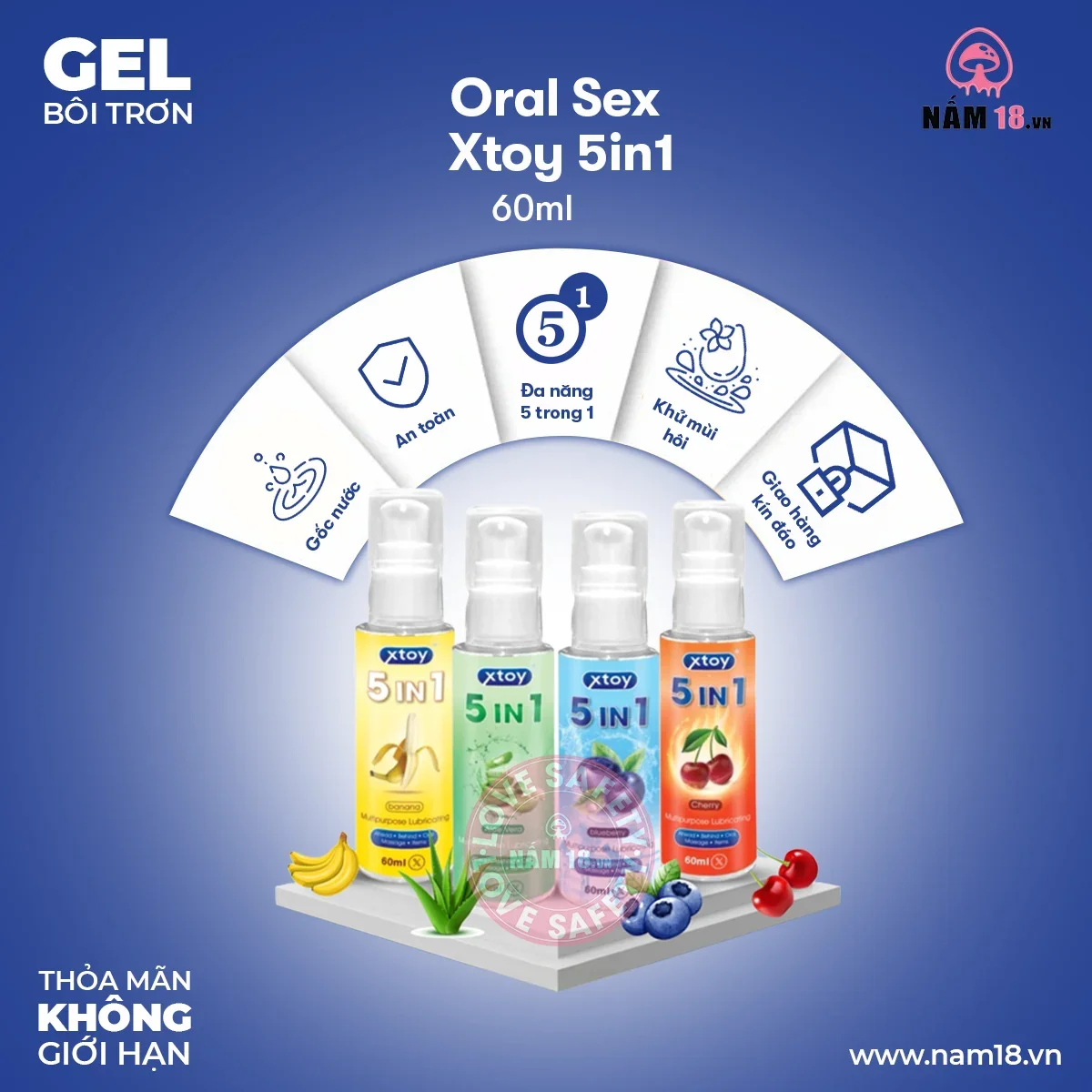 Gel bôi trơn Xtoy 5in1 chính hãng, giải pháp hoàn hảo cho đời sống tình dục thăng hoa