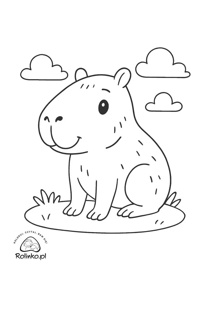 Tranh tô màu chibi capybara 5