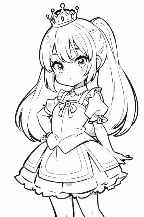 Tô màu công chúa anime chibi không bánh bèo cho bé lớn