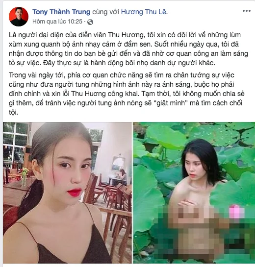 Cô gái chụp ảnh khỏa thân trong hồ sen nhờ công an vào cuộc