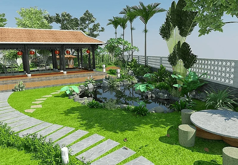 Mẫu thiết kế sân vườn nhà cấp 4 đẹp, xu hướng mới hiện nay
