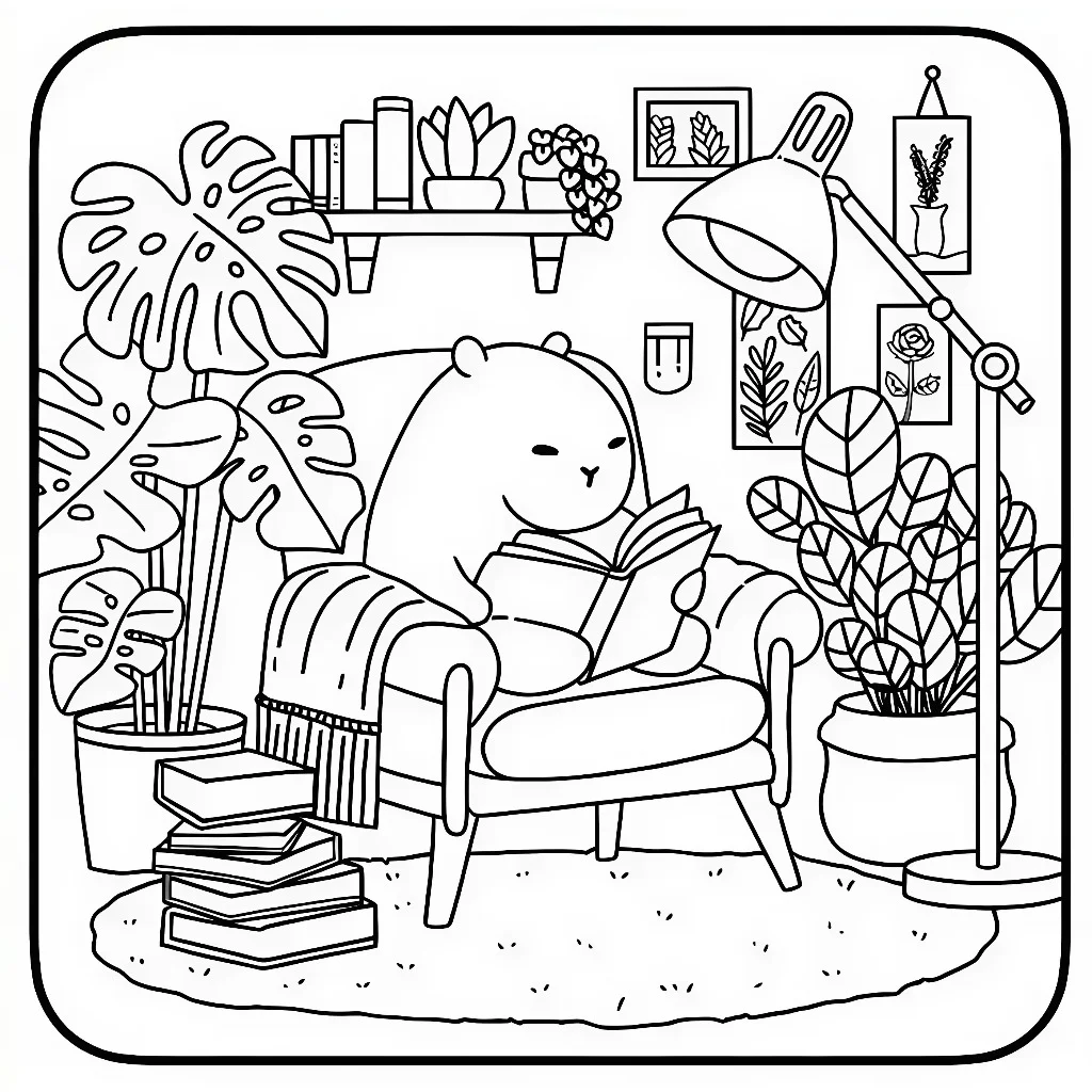 Tranh Tô Màu Capybara Cho Bé Size A4 A5 Tranh Cho Bé Tập Tô Màu Sáng Tạo | Shopee Việt Nam