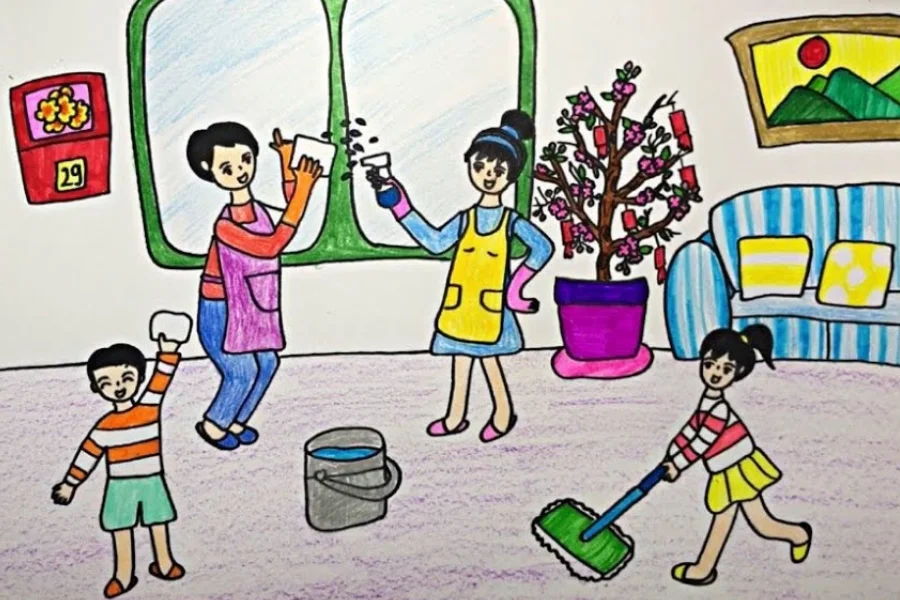 Cùng Hướng Dẫn Bé Yêu Vẽ Tranh Ngày Tết Đơn Giản Nhất