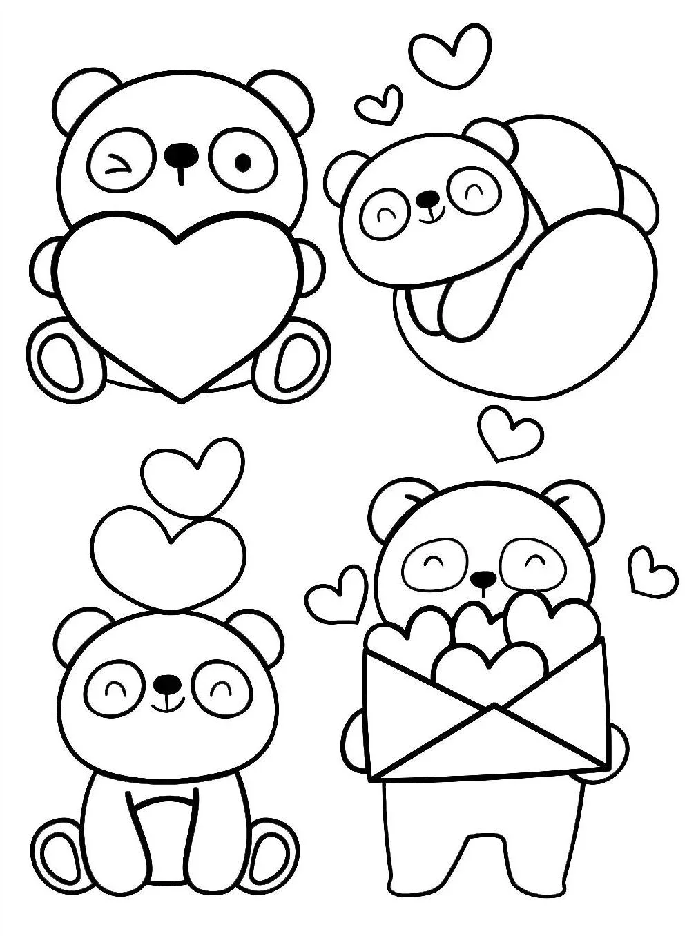 hình vẽ sticker cute mini hình gấu dễ thương ôm trái tim
