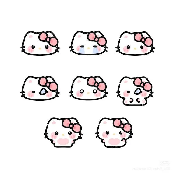 Hình vẽ sticker cute mini nhân vật hoạt hình