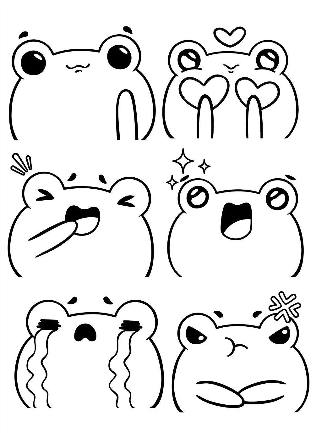 hình vẽ sticker cute mini chú ếch nhỏ