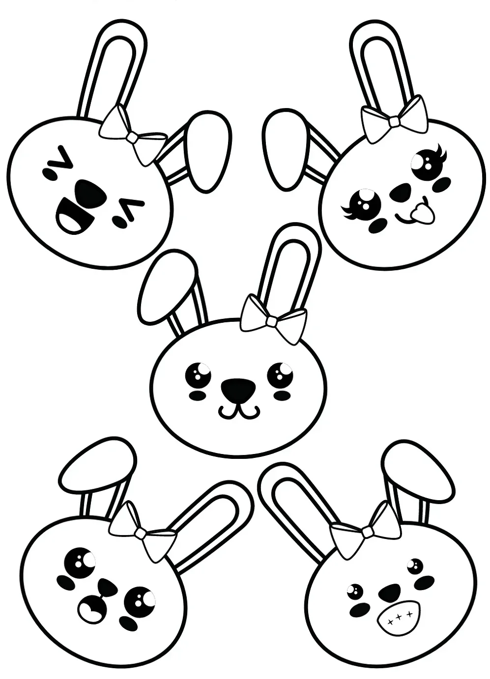 hình vẽ sticker cute mini các chú thỏ đáng yêu