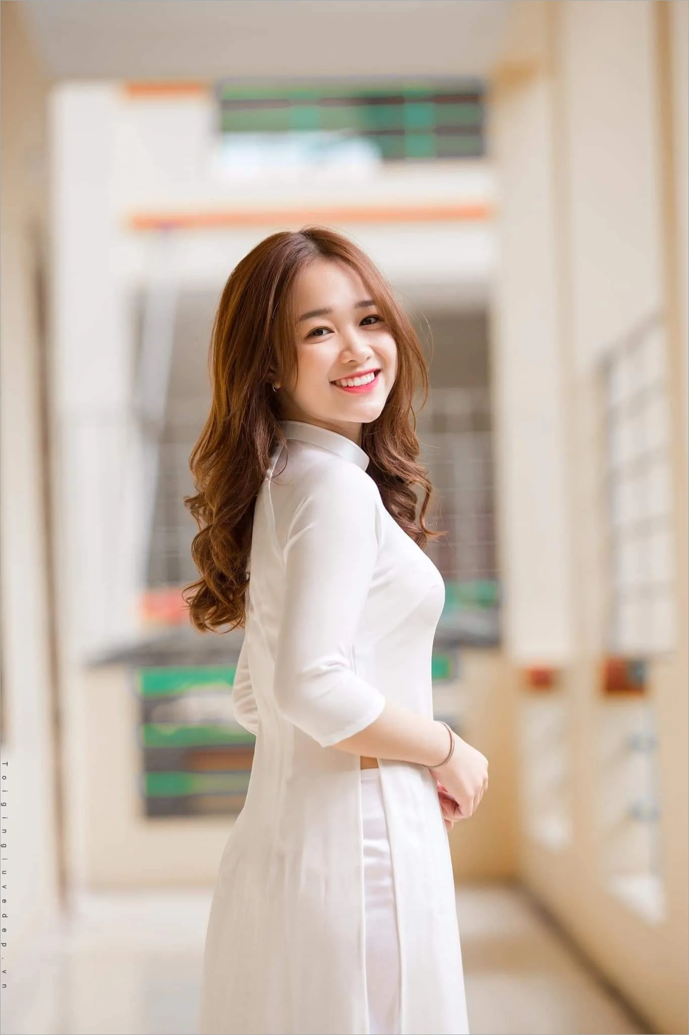 Ảnh Gái Xinh Mặc Áo D� i Đẹp Duyên Dáng, Thục Nữ