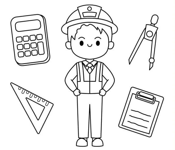 15 bức tranh tô màu dạy bé hiểu về nghề nghiệp trong tương lai