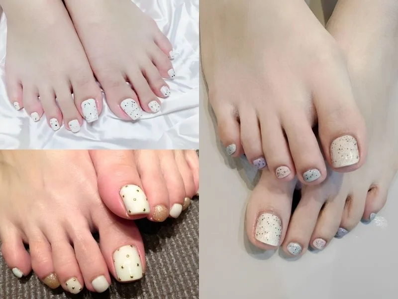 Mẫu nail chân muối tiêu