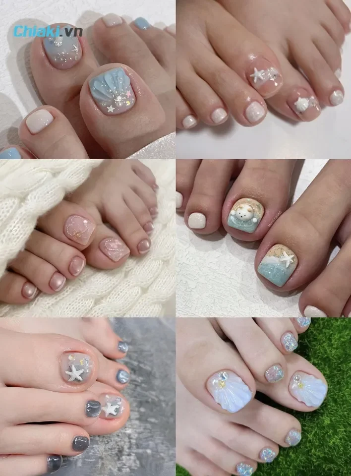 Nail chân xinh đi biển hot trend