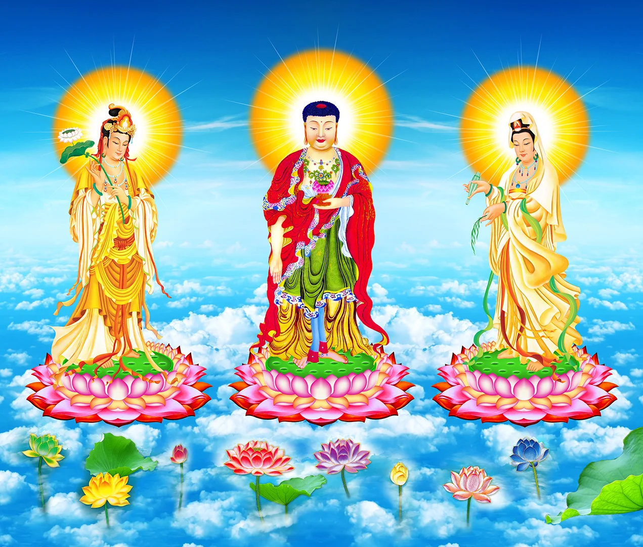 Hình ảnh Tây Phương Tam Thánh đẹp