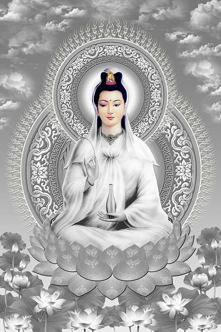 Tải hình ảnh Phật trắng đen đẹp, chất lượng cao